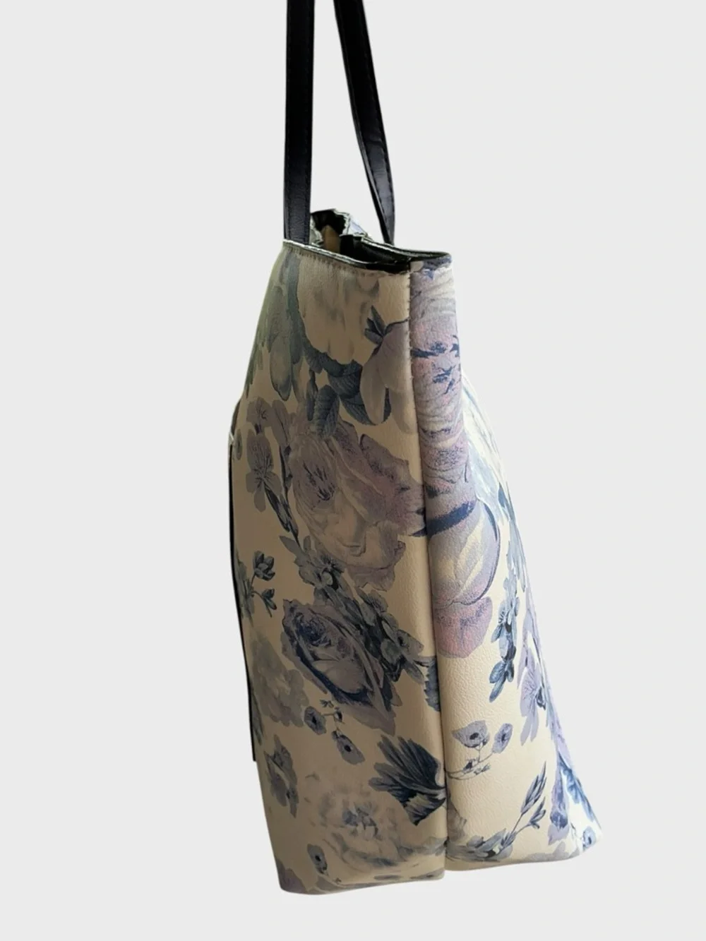 Victoria’s Secret Blue Floral Tote Bag Large PU Carryall Shopper